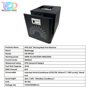 Nouvelle Machine à Flammes Scéniques Métallique 320W à Télécommande, Effet <span class=keywords><strong>Jet</strong></span> de Flamme à Tête Unique, DMX512, Tête Mobile Dynamique, Pyrotechnie de Scène pour Fêtes en Extérieur - Product Image 6