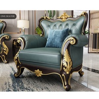 Nouveau haut de gamme pleine maison design en bois royal meubles canapé ensemble doré sculpté canapé design européen en cuir canapé ensemble
