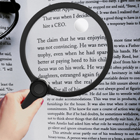 130mm Large Diameter High-Transparency Magnifier with 24-Ring Soft LED Lights Magnetic Lens 3-Way Use (Handheld / Stand / Neck)