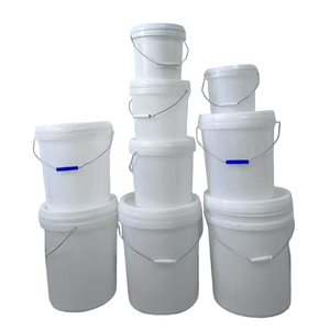 Seau rond en plastique HDPE avec couvercle et poignée métallique, seau en plastique de qualité alimentaire pour l'emballage alimentaire, le stockage d'eau, la peinture et les usages domestiques - Product Image 3