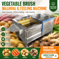 Industriële borstelrolwasmachine voor fruit- en groenteverwerkingslijn, multifunctioneel SCHILLEN