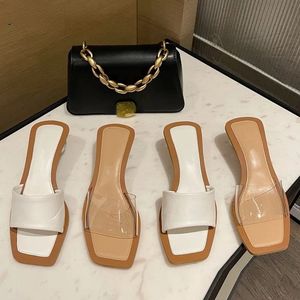 Sandales Talon Femme Transparent <b>Silver</b> New Fashion 2025 Summer Sexy <b>Low</b> <b>Heel</b> Slipper Sandals Shoes for Women - Product Image 2
