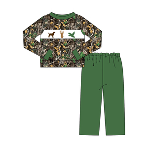 Précommande – Nouveaux ensembles décontractés d'automne pour bébés garçons : chemises à manches longues à carreaux et camouflage, pantalons, pyjamas de boutique - Product Image 4