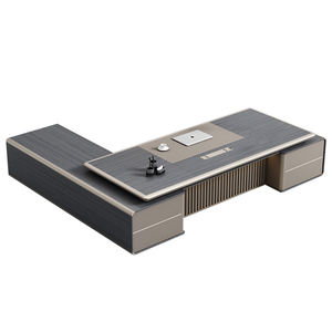 Luxury Modern Office Furniture Executive Office Desk L Shaped Large Long <strong>Desktop</strong> Boss CEO <strong>Computer</strong> Desk With Light and Drawers - Product Image 1