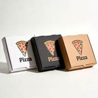 Boîte à pizza triangulaire en papier kraft avec logo personnalisé, boîte à pizza jetable pour emporter, emballage pour pizzeria, boulangerie