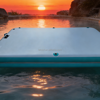 Hailebao Plateforme flottante gonflable portable en PVC pour ski nautique, pont flottant brossé, bateau de pêche, tapis pneumatique 300x200x15cm Fabriqué à Anhui Pour tous les âges