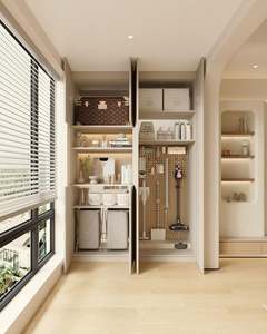 Balcon Espace de lavage combiné avec stockage Usine chinoise Exportation Machine à laver de haute qualité Combinaison d'armoires assorties - Product Image 1