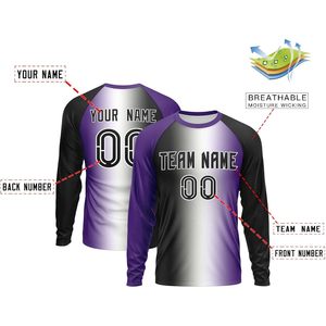 Camiseta de Béisbol Personalizada con Degradado, Manga Larga, Unisex, Absorbente de Humedad, Impresión Sublimada con Nombre, Número y Equipo - Product Image 3