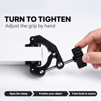 Support de fixation Super Clamp en forme de crabe avec trous filetés 1/4" et 3/8" pour caméra d'action, parapluie, caméra et moniteur