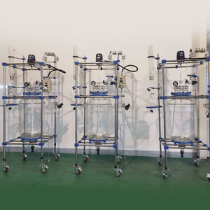 50L 100L 200L Lab <b>Pilot</b> Batch Vessel Agitator Tank Double Layer <b>Jacketed</b> Glass Reactor, <b>Jacketed</b> Glass Reactor for Chemical Use - Product Image 5