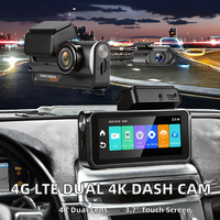 Caméra embarquée 4K AI à double objectif avec écran tactile IPS 3.0, WDR, GPS, ADAS, BSD, pour la sécurité des flottes et des taxis, enregistrement vidéo 4G LTE, boîte noire de voiture