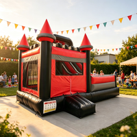 Château gonflable en PVC de qualité commerciale avec double toboggan pour enfants - Utilisation en extérieur, jardin et fête foraine