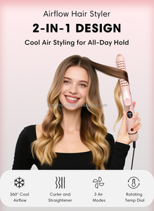 <span class=keywords><strong>Lisseur</strong></span> de cheveux à tension universelle <span class=keywords><strong>avec</strong></span> flux d'air rafraîchissant Coiffeur sans effort <span class=keywords><strong>Boucles</strong></span> ondulées durables Contrôle de la température rotatif - Product Image 4