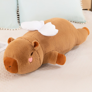 Almohada de Peluche de Capibara para Dormir de Lado con Relleno de Algodón, Diseño de Ángel para Niña, Cojín Cómodo, Decoración, Muñecas Suaves - Product Image 5