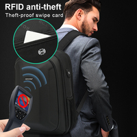Sac à dos pour ordinateur portable personnalisé AOPINYOU avec coque rigide, bretelles à coussin d'air, port de charge USB et rangement multi-compartiments