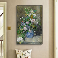Peinture Murale Florale Impressionniste Texturée Faite à la Main, Vente Chaude Directe Usine, Écologique, Encadrée, pour la Maison