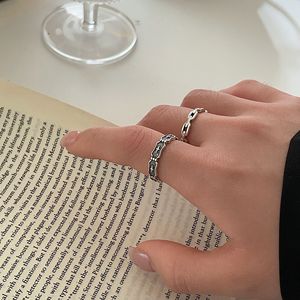 Kaiming S925 Sterling <b>Silver</b> Retro <b>Ring</b> Geometric Shape Unisex Everyday Wear Fine Jewelry - Product Image 1
