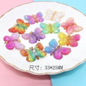 Venaliso-breloque de décoration pour ongles, feuille d'or colorée, en résine brillante, 3D, pour bricolage, accessoires pour manucure, 33*25mm - Product Image 5
