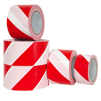 Ruban de signalisation de sécurité en plastique non adhésif, rouge/blanc, personnalisé, avec logo de marque, pour barricade de danger, avertissement PE