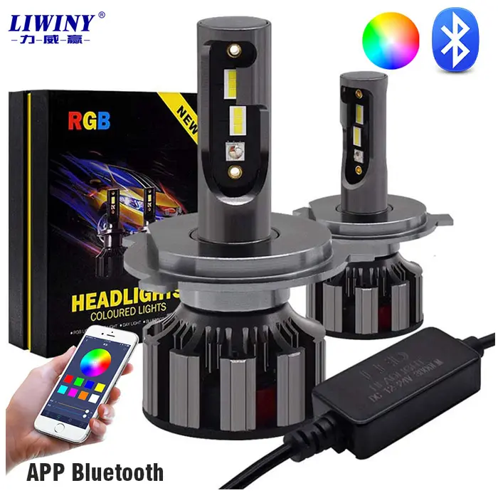 Liwiny אופנה אפליקציה RGB LED פנס עם טלפון App בקרת צבעוני LED פנס הנורה עבור כל רכב
