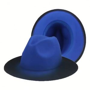 Sombrero Fedora de Color degradado de moda europea y americana OEM, sombrero Formal grande para cena, sombrero de Jazz para fiestas - Product Image 4