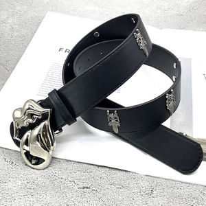 Thắt lưng da <span class=keywords><strong>PU</strong></span> thời trang <span class=keywords><strong>2025</strong></span> kiểu móc chữ thập, phong cách HipHop, có thể điều chỉnh, kiểu dáng yên ngựa, dành cho quần jeans, có sẵn trong kho - Product Image 5