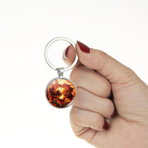 Vente flash : Porte-clés rond en alliage avec motif feuille d'érable canadienne, style <span class=keywords><strong>européen</strong></span>, chaîne à fermoir mousqueton, souvenir - Product Image 2