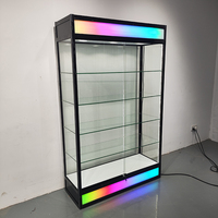 Vitrine d'exposition en verre arc-en-ciel réglable HiKUYA de 4/6 pieds avec porte coulissante, vitrine durable pour boutique de tabac