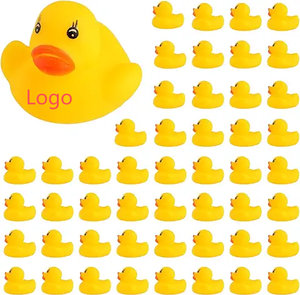 Custom Logo Float & Squeak Mini Plastic PVC Duck Baby <b>Bath</b> Sound Shower Toys for Kids - Product Image 1