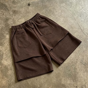 Shorts de jogging amples en molleton épais 100 % coton personnalisés pour homme, longueur genou, pour l'été - Product Image 2