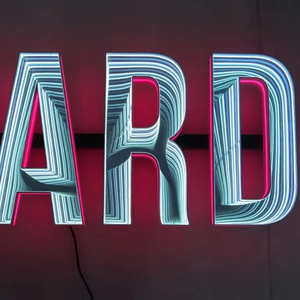 Neon Sign Bisnis LED RGB 3D <span class=keywords><strong>Infinity</strong></span> Mirror Backlit Kustom dengan Permukaan Akrilik untuk Iklan Toko yang Dipersonalisasi pada Bangunan - Product Image 4