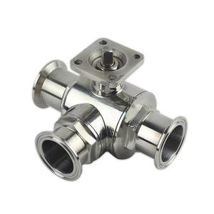 Vanne à boisseau sphérique sanitaire DN50 à 3 voies en acier inoxydable de qualité alimentaire, à commande motorisée, raccord Tri-Clamp en L, fournie directement par l'usine - Product Image 3