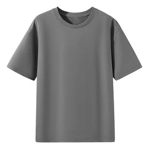 Camiseta de <span class=keywords><strong>Manga</strong></span> <span class=keywords><strong>Corta</strong></span> con Cuello Redondo, Diseño Personalizado con Logotipo Impreso, de Algodón de Secado Rápido, Color Sólido, Estilo Holgado para <span class=keywords><strong>Hombre</strong></span> y Mujer - Product Image 6