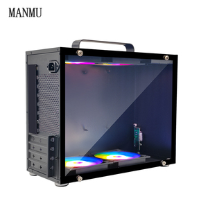 Manmu Hot Sản phẩm bán chạy 2023 trường hợp màu đen comput ATX PC chơi Game trường hợp Glass PC Vỏ với tản nhiệt mạnh mẽ - Product Image 4