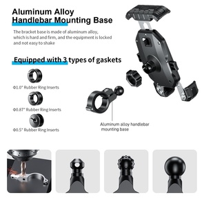 ที่ยึดโทรศัพท์มือถือสำหรับมอเตอร์ไซค์ พร้อมระบบล็อคอัตโนมัติด้วยปุ่มเดียว ที่ยึดสมาร์ทโฟนสำหรับจักรยานที่ทนทาน พร้อมระบบล็อคความเร็วสูงที่ปลอดภัย - Product Image 5
