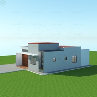 Maison préfabriquée en béton léger moderne, villa en béton préfabriqué, maison préfabriquée à 3 chambres, construction rapide