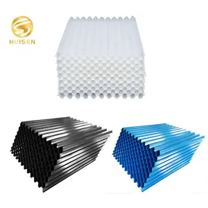 HUISEN 1000x1000x0.5mm الأبيض PP أنبوب تسوية صفيحة اللاميلا الوسط قرص العسل