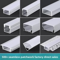 Profilé LED linéaire en alliage d'aluminium encastré pour bande lumineuse, fixation sur étagère ou en fente, couleur noire, CRI élevé 95, 100 000 heures