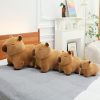 Jouet en peluche capybara debout mignon, poupée en peluche kawaii capibara avec peluche douce, cadeau d'oreiller animal marron