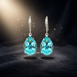 925 Pear Green Spinel Sterling <b>Silver</b> Rhodium Plated Drop Earrings Oval White Cubic Zircon Luxury Wedding Party Gift Women - Product Image 3