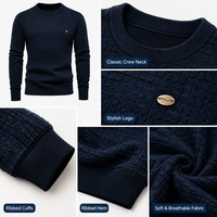 Pull col rond personnalisé OEM pour homme, pull tricoté décontracté chaud automne-hiver, pull tricoté style basique en gros
