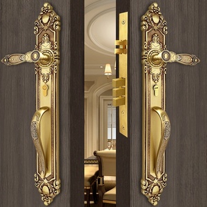 <strong>French</strong> <strong>Door</strong> Handle European Gold Family Universal Double Open Outdoor Wooden <strong>Door</strong> Lock Set - Product Image 4