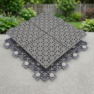 Baldosas Modulares Enclavables BlackLock PP ProFloor Negras, Baldosas Modulares PP ModuDeck Negras, Baldosas Deportivas Negras - Product Image 1