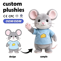 Peluche personnalisée grise en forme de fromage, t-shirt imprimé, poupée en peluche de dessin animé, coton PP doux, 11CM-30CM