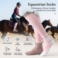 Chaussettes d'équitation en coton sur mesure OEM, chaussettes de sport à compression respirantes pour hommes et femmes