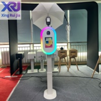 Station de partage d'appareil photo DSLR iPad de haute qualité, avec éclairage circulaire à couleur réglable et supports de pieds réglables en hauteur