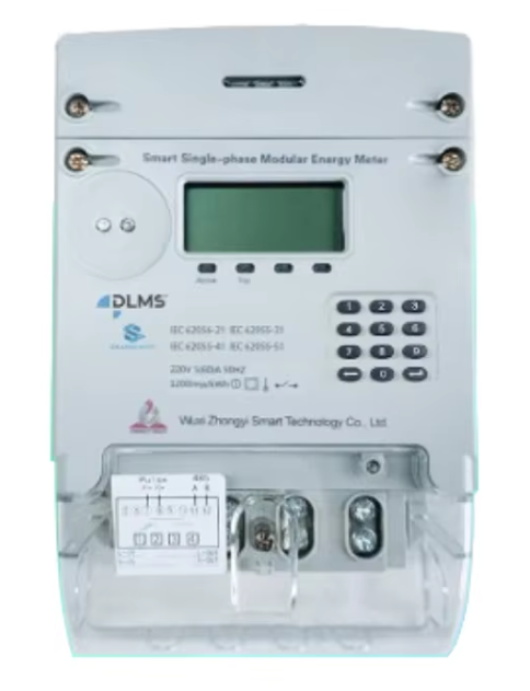 ZHONGYI Smart Single-Phase Wireless STS Prepayment Energy Meter with LCD Display DLMS/DL/T645-2007 Modbus-RTU 60A