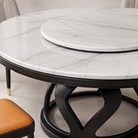 Ensemble de table et de chaises à manger rotatives en marbre de chêne pour la salle à manger à domicile, meubles ronds modernes écologiques pour 10 personnes