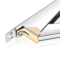 Gros acier inoxydable bricolage français coupe-ongles en forme de U lame incurvée tondeuse arc-en-ciel or argent pour UV Gel faux ongles