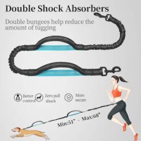 Laisse pour chien mains libres avec poche de rangement zippée et deux poignées rembourrées pour la promenade, le jogging et la course à pied